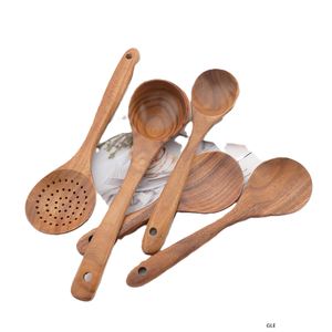 Soup Water Ladle Slotted Wood Utensil Set Wooden Cooking Spoon - Product Image 5