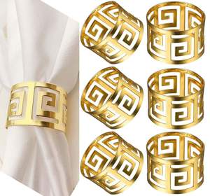 Anillo de Servilleta Decorativo de Metal Premium, Apto para Ocasiones Especiales y Uso Diario - Product Image 1