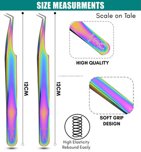 Meilleur ensemble de pinces professionnelles pour extensions de cils, pointe en fibre 90 °   Pince à cils pour volume, kit d'outils pour salon de beauté - Product Image 4