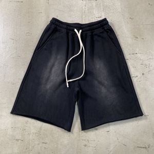 <b>Men</b> Oversized Cotton Sweat <b>Shorts</b> High Waist Drawstring Casual Summer Lounge Quick Dry Breathable OEM Custom Logo Wholesale Bulk - Product Image 2
