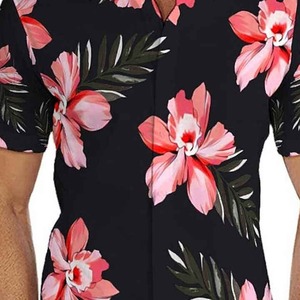 Camisas Hawaianas 100% Algodón Antiarrugas para Hombre, Camisas Hawaianas Personalizadas con Estampado Ecológico y Transpirable para Verano - Product Image 4