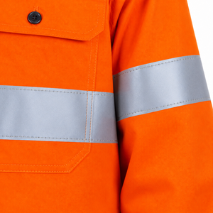 Camisa de Trabajo de Manga Larga Unisex 2026, Color Sólido, Transpirable, de Poliéster, Alta Visibilidad, Reflectante, con Bolsillos en el Pecho y Franjas de Seguridad - Product Image 5