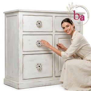 Ba White Distressed Flower Knobs Cast Iron <b>Cabinet</b> Drawer Pulls Durable Handle Waterproof Easy Installation - Product Image 3