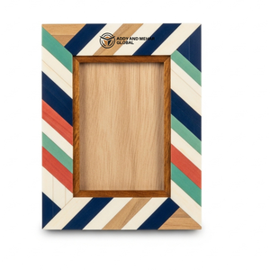 Multicolor Wooden Photo <b>Frame</b> | Geometric Tile <b>Design</b> | Handmade Picture <b>Frame</b> - Product Image 1