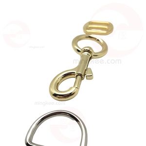 Ming Kee Metal 23.5-26mm 1 Inch Lead Free Nickel Free Zinc Alloy D Ring <b>Hook</b> Slide Buckle Animal Dog Collar Set OEKO-TEX - Product Image 3