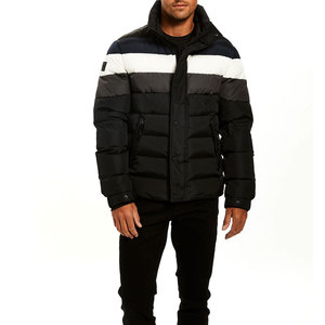 <b>Men's</b> Colorblock Puffer <b>Jacket</b> - Lightweight Waterproof Stand Collar Winter Down Coat for Outdoor Sports - Product Image 1