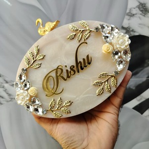 Handmade ILAHI's Fashion Resin Customized <b>Clutch</b> <b>Bag</b> Chain Strap Shoulder Purse Silk Screen Printed Black <b>White</b> Daily Use - Product Image 4
