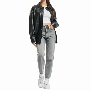 Wholesale Full Sleeves <b>Women's</b> Pu <b>Leather</b> Shirts Premium Real <b>Leather</b> Shirt Manufacturer Windproof Oem <b>Woman</b> Shirts - Product Image 3