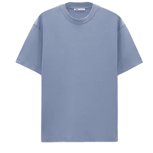 เสื้อยืดแขนสั้นผู้ชายสีฟ้าอ่อน ทรงปกติ คอกลม สีพื้น ผ้าฝ้ายเจอร์ซีย์ถัก 100% ระบายอากาศได้ดี น้ำหนัก 240 กรัม - Product Image 4