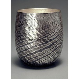 Modern Luxury Handmade Metal Tabletop <b>Vase</b> With Textured Wave Pattern Decorative Centerpiece for Home Hotel Interior Design - Product Image 1