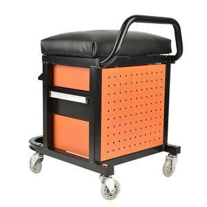 Garage Creeper Seat with 2 Drawers <b>Tool</b> Tray Padded Seat with Wheels Automotive Creeper Seat Garage <b>Tool</b> Cart GAPGAR026 - Product Image 4