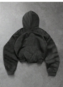 Sweat-shirts à capuche délavés pour hommes de qualité supérieure, en molleton de coton oversize, style streetwear décontracté, fournisseur d'usine de vêtements personnalisés OEM - Product Image 3