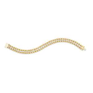Diamond Gold Ball <b>Bracelets</b> Dual Chain Design Unique Luxury Lab Grown Bead Layering 6.5 Manufacturer 14K 18K <b>Solid</b> Gold 2.33 - Product Image 3