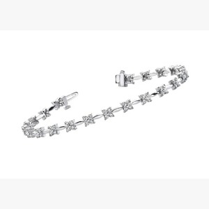 Sparkling Prong <b>Set</b> Round 4.40 Carats Tennis Bracelet White LAB - GROWN l Earth Mined Diamond - Product Image 2