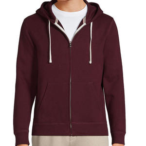 Sweat-shirt à capuche zippé en molleton gris foncé pour homme, coupe classique, couleur unie, décontracté, pour l'automne, 100 % coton, mélange de coton basique - Product Image 6