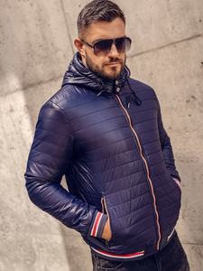 Chaqueta acolchada ligera personalizada para hombre con capucha transpirable OEM azul marino al por mayor diseño de moda 2023 - Product Image 4
