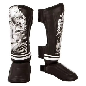 Protège-tibias en PU pour adultes, bleu turquoise et noir, fermeture auto-agrippante, équipement de protection léger pour le sport, toutes saisons - Product Image 1