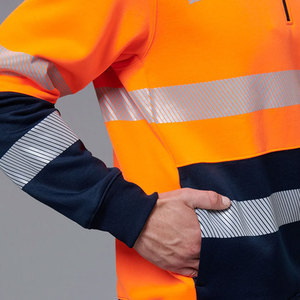 Sweat-shirts à capuche en molleton 100% coton avec logo personnalisé haute visibilité pour homme, vestes de sécurité réfléchissantes haute visibilité - Product Image 6