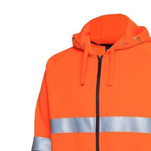 Sudadera con Capucha de Seguridad ANSI Clase 2 de Alta Visibilidad, 100% Algodón, Forro Polar Reflectante con LED, Ropa de Trabajo para Construcción y Carreteras - Product Image 4