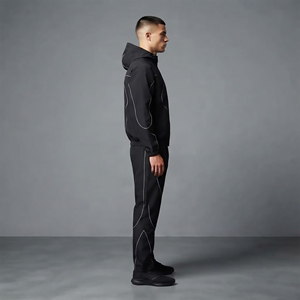 Ensemble coupe-vent sur mesure pour homme : veste et pantalon en nylon, coupe oversize, fermeture éclair, survêtement baggy pour hommes - Vente en gros fabricant - Product Image 3