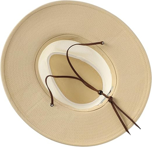 Sombrero de Vaquero de Paja Natural con Rayas, Ala Ancha Ajustable, Estilo Casual para Playa y Aire Libre, Unisex, Precio al por Mayor - Product Image 3