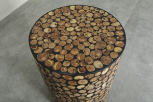 Tabouret avec incrustation d'os, décoration d'intérieur unique, incrustation d'os artisanale, tabouret élégant, meubles faits à la main, décoration de salon - Product Image 5