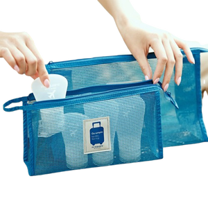 Travel Wash Zipper Nylon <b>Clear</b> Custom Logo Fashion Portable Mesh Makeup Organizer Pouch Cosmetic <b>Bag</b> for Storage <b>Bag</b> - Product Image 6