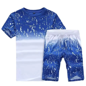 Vente en gros de ensembles courts assortis 100% coton, vêtements décontractés d'été pour homme, ensemble 2 pièces, vêtements de sport pour homme, chemises et shorts, ensembles pour homme - Product Image 1