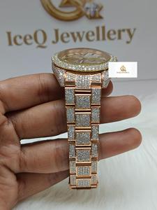 Elegante Reloj de Pulsera para Hombre, Estilo Hip Hop, con Diamantes Moissanite, Esfera Cubierta de Cristales, de Lujo, para Fiestas - Product Image 4