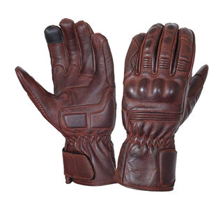 Guantes de Motocicleta de Cuero Genuino con Pantalla Táctil, Protección de Nudillos Rígidos y Logotipo Personalizado - Product Image 1