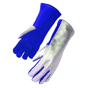 Gants de soudage en cuir de vachette et aluminium, protection industrielle des mains, ignifuges, pour la lutte contre les incendies, la cuisine et la boulangerie - Product Image 3