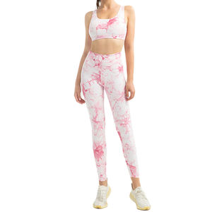 Sublimation <b>Legging</b> High Waist Sport Women <b>Tie</b> <b>Dye</b> Style Bra <b>Leggings</b> Ladies Custom Bra and <b>Leggings</b> Sublimation - Product Image 1