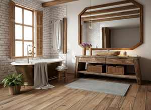 Mueble de Baño de Madera Artesanal con Lavabo de Madera Natural, Consola de Madera Sólida con Estante de Almacenamiento para Baño - Product Image 2
