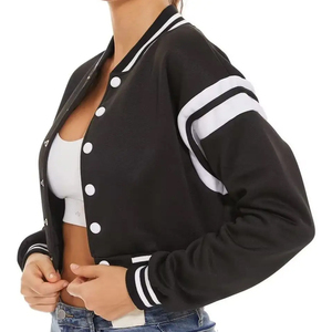 Women Varsity Bomber <b>Jacket</b> Custom Team Letterman <b>Jacket</b> Wool Fish <b>Leather</b> <b>Winter</b> Logo OEM Wholesale Factory Private Label - Product Image 3
