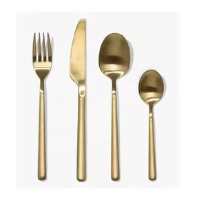 Ensemble de couverts de table modernes en métal, cuillère et fourchette, idéal pour une présentation élégante - Product Image 1