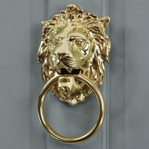 Battant de porte en laiton motif lion pour portail d'entrée, battant de porte en laiton massif de designer, battant de porte en laiton moulé à la main motif lion, quincaillerie de qualité supérieure - Product Image 3