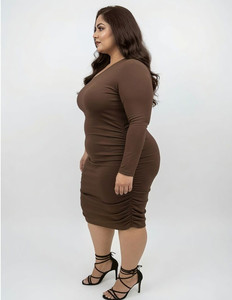 Vestido Midi de Poliéster Chiffon con Estampado Floral de Puntos, Tejido a Mano en India, Ecológico, para Novia, Boda, Luna de Miel, Personalizado, con Cintura Natural - Product Image 3