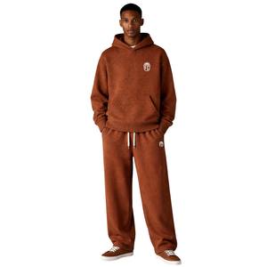 Conjunto de Sudadera con Capucha y Pantalones Deportivos de Punto para Hombre, Corte Holgado, Color Marrón, Ropa Deportiva Informal de Algodón, Pantalones Deportivos con Bolsillo Tipo Canguro, Ropa Deportiva Moderna - Product Image 5