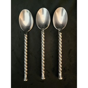 Juego de 5 Cucharas de Té de Acero Inoxidable con Mango Retorcido Clásico, Acabado Espejo de Alta Calidad, Resistentes al Óxido, para Bodas y Eventos - Product Image 6