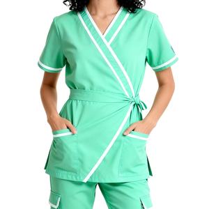 <b>Women</b> Fashionable Medical Uniforms Drawstring <b>Jogger</b> Scrubs With Soft Spandex Bright Colors Woven Nursing Medical Uniform <b>Sets</b> - Product Image 1
