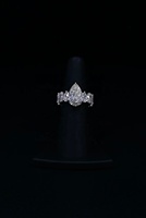 Bague pour femme en argent sterling 925 véritable avec diamants CVD de laboratoire, multi-pierres, en forme de poire, goutte d'eau, grappe, alliance éternité
