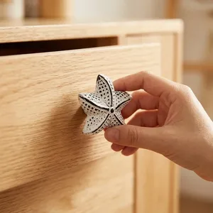 Starfish Cast Iron Cabinet <b>Knobs</b> Handles | Durable Traditional Design for Kitchen Living Room School Cabinets/<b>Drawers</b> Home <b>Decor</b> - Product Image 1