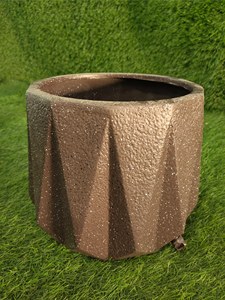 Small Fiberglass geo design FRP Planter with Rough Texture Indoor & Outdoor Flower Pots & Planters for Home & Garden Use - Product Image 5