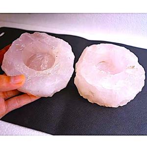 เชิงเทียนหินโรสควอตซ์สไตล์ฮวงจุ้ย ขายส่ง เชิงเทียนทำมือจากอัญมณี เทคนิคการจุดเทียนคริสต์มาส - Product Image 1