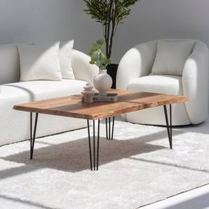 Table basse Vandana Zenova en acacia foncé avec pieds en forme d'épingles à cheveux pour un décor moderne - Product Image 3
