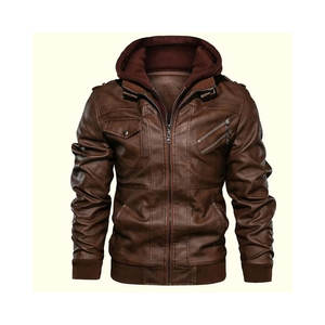 Chaqueta de piel auténtica personalizable para hombre, estilo informal de alta calidad con cuello levantado, diseño Vintage para invierno, Tallas grandes - Product Image 1