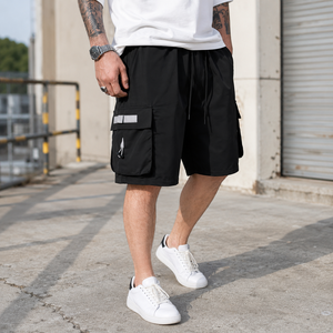 Cross-border Men's Summer Solid Woven Anti-Wrinkle Breathable Casual Five Quarter Loose Fit Cargo Shorts - Product Image 4