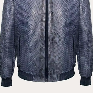 Chaqueta de Motociclista para Hombre de Cuero Genuino con Grabado Croco, Cuello Alto, Premium, Personalizada, OEM, Venta al Por Mayor - Product Image 5