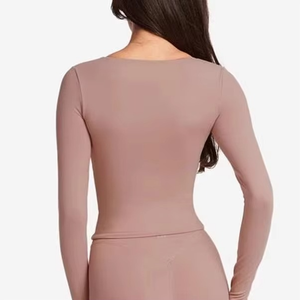 Camisetas Deportivas para Mujer, Cuello Redondo, Rayadas, de Spandex/Algodón, Compresión, Ecológicas, Antiarrugas, Secado Rápido, Transpirables, para Entrenamiento - Product Image 5