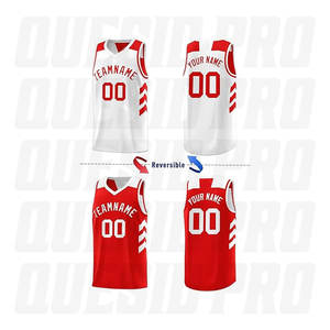 Maillots de basket personnalisés, débardeurs, uniformes de basket par sublimation avec marque OEM, maillots de basket réversibles en mesh brodés - Product Image 2